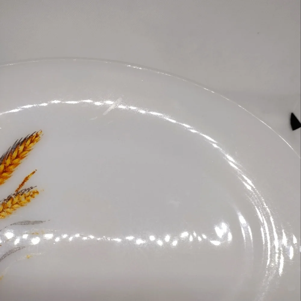 Vintage Fire King Wheat‎ Milk Glass Platter 11.78